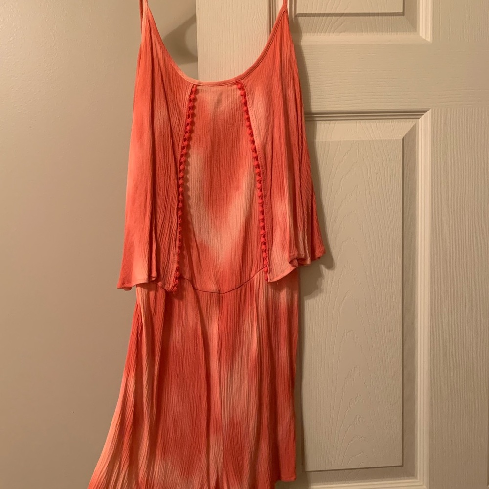 Lani California orange spaghetti strap romper